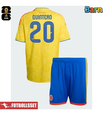 Colombia Juan Fernando Quintero #20 Hemmatröja Barn VM 2026 Kortärmad (+ Korta byxor)